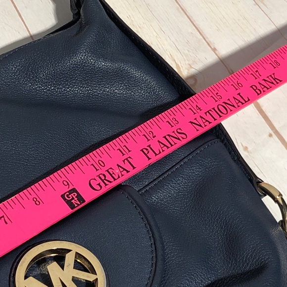 Michael Kors Fulton Navy Leather Hobo - Picture 15 of 16